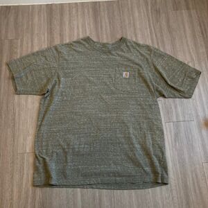 Carhartt Mens 2XL Heathered Olive Green Speckled Pocket T Shirt Original Fit K87